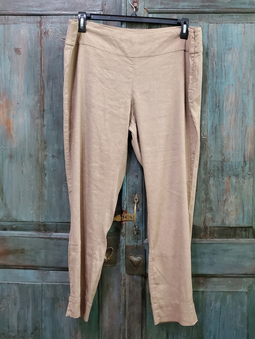 Eileen Fisher Linen Tapeted Ankle Pant, Size Large